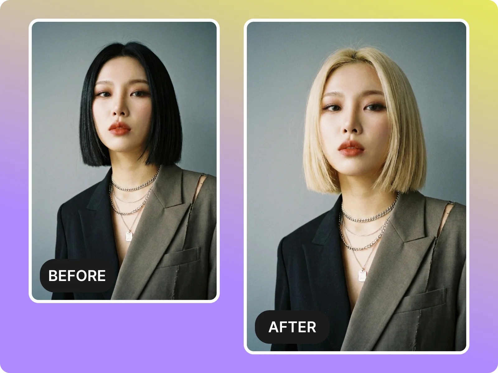 Hair color and length options