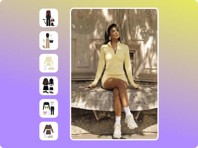 Outfit builder virtual try-on result